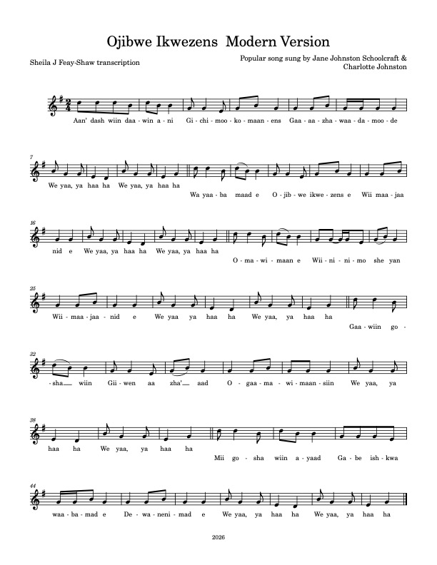 01 – Full score – Ojibwe Ikwezens Modern Version